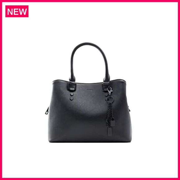 Medium Synthetic Tote Bag with Top Zipper and Shoulder Strap